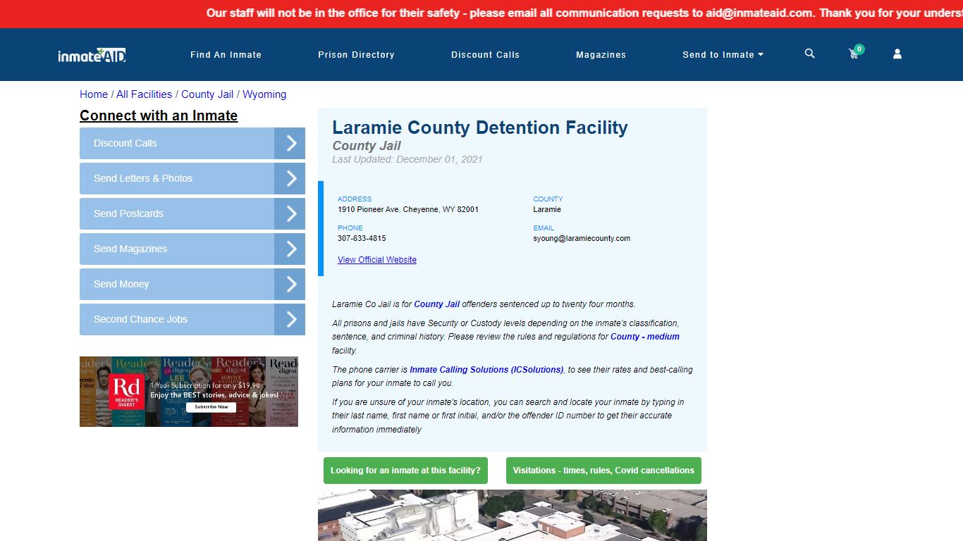 Laramie County Detention Facility - Inmate Locator ...